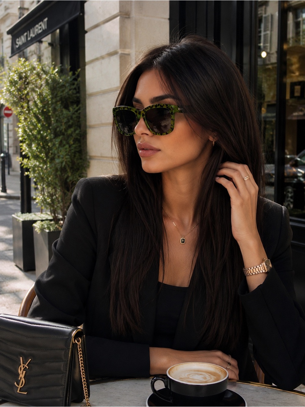 Dolce & Gabbana Green Tortoiseshell Cat-Eye Sunglasses